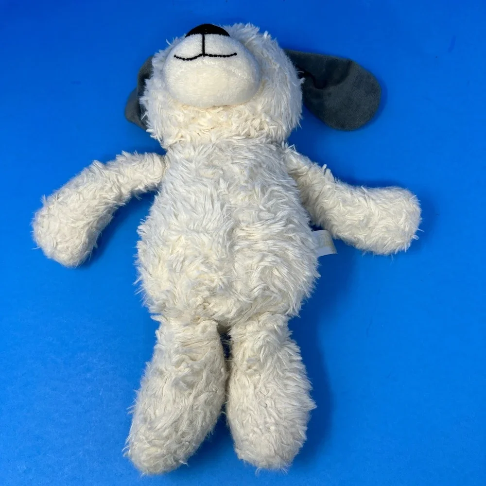 Linzy Toys Dog Plush 13 inch White Grey Best Big Brother Puppy Stuffed Animal
